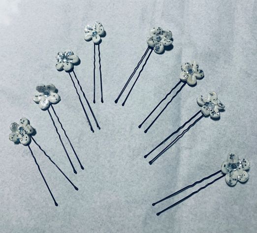 flores de porcelana para el pelo diseño exclusivo hecho a mano-0