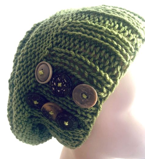 Gorro verde espárrago hecho a mano diseño exclusivo-1