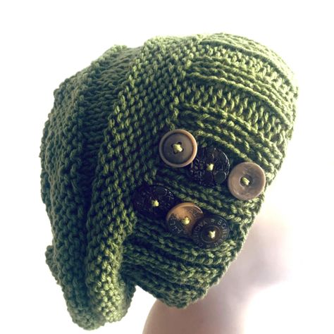 Gorro verde espárrago hecho a mano diseño exclusivo-2