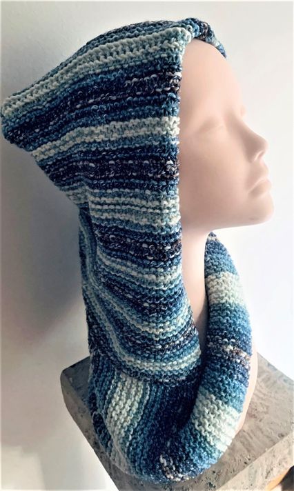 gorro con cuello de algodón grueso tejido a mano diseño exclusivo-0