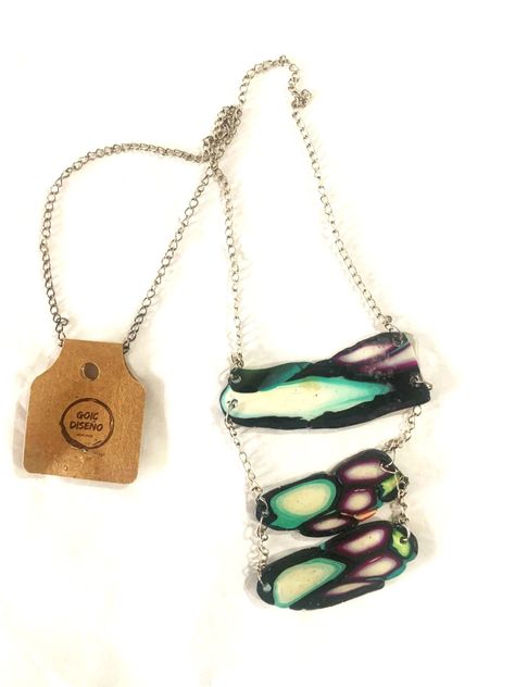 collar de arcilla polimérica hecho a mano diseño exclusivo-0