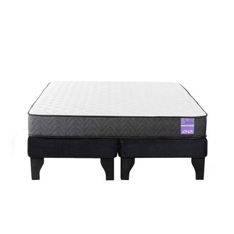 Cama Europea 2 Plazas 150x190 cm Base Colchón Negro-0