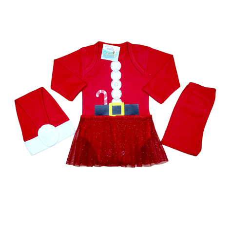 CONJUNTO NAVIDAD PASCUERA 3 PIEZAS BODY-PANTALON-GORRO-0