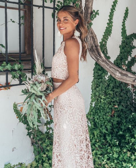 VESTIDO DE NOVIA 2 PIEZAS CONJUNTO EVA ROSA PALO-1