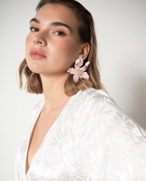 Aros Maxi Flor y Brillos Rosado-0
