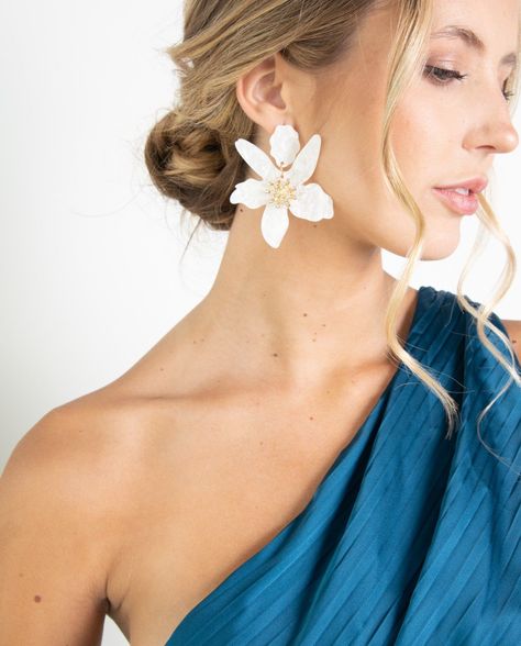 Aros Maxi Flor y Brillos Ivory-1