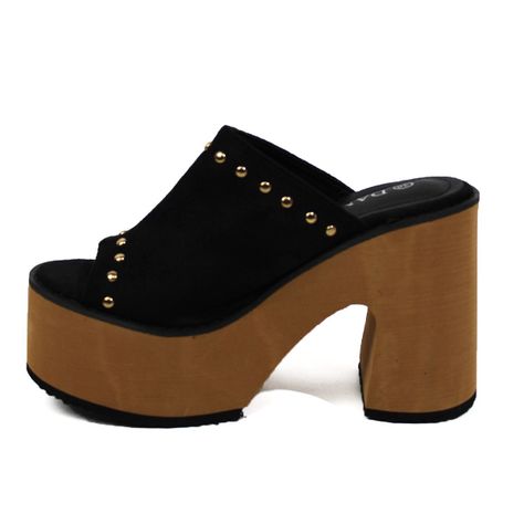 Sandalia De Taco Madera Verano Mujer Plataforma Liviana-0