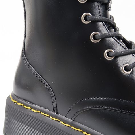 Botines Marten's Plataforma De Hombre E-cuero Negro-4