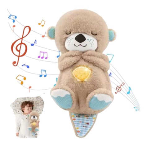 NUTRIA ANTI ESTRÉS RESPIRA PELUCHE SONIDO ILUMINACIÓN NC44-7