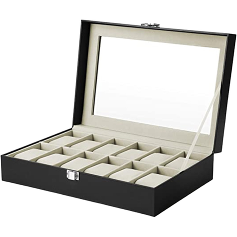 CAJA DE 12 RELOJES EXHIBIDOR COMPARTIMIENTO AC91-0