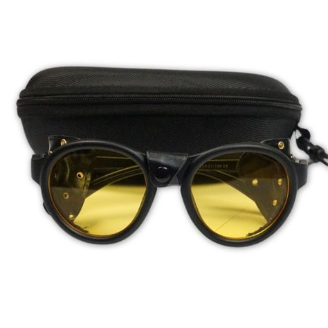 Lentes steampunk yellow sun + estuche MY04-7