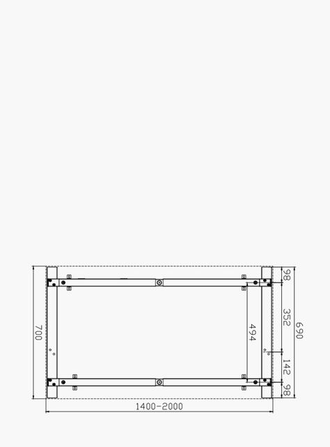 Base de Escritorio Neo Extensible 140 - 200 x 70 Gris claro-7