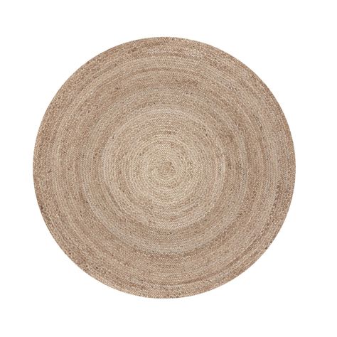 Alfombra redonda Yute Gobi ⌀160 Natural-0