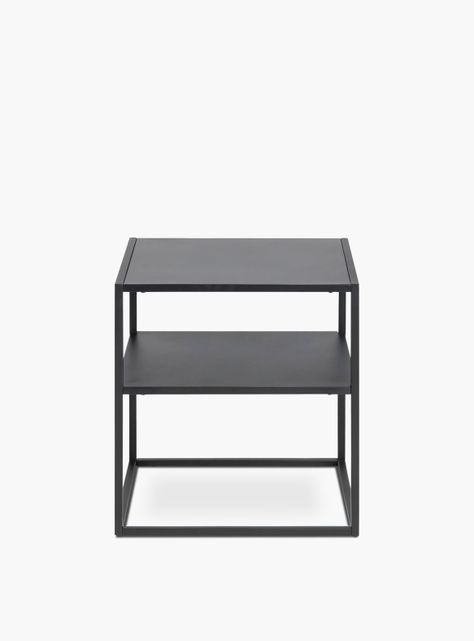 Mesa Lateral Newton con repisa Negro-0