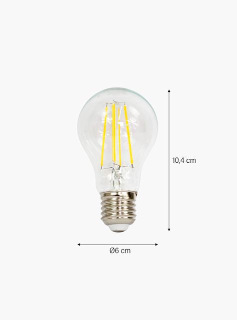 Ampolleta Led Clásica Filamento A60 Luz Cálida (E27 8W)-1