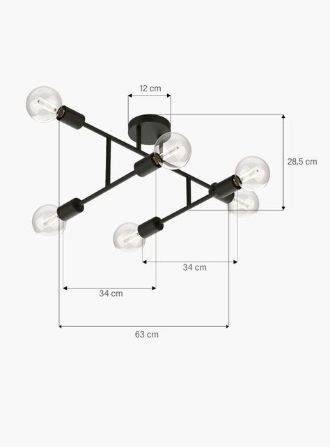 Lámpara de Techo Lexie x6 Negro-4