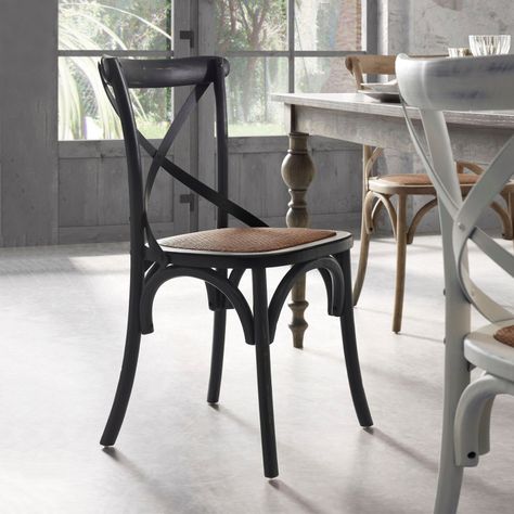 Silla Madera Tradition Rattan Negro-0