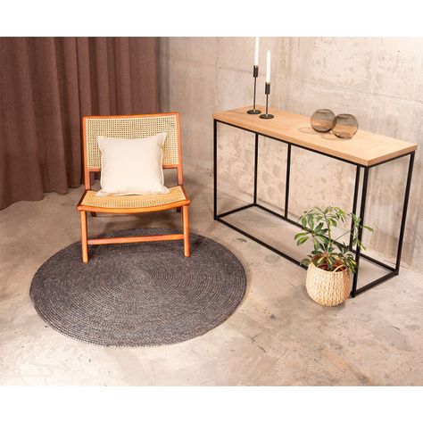 Alfombra Redonda Yute Gobi 120 Gris-2