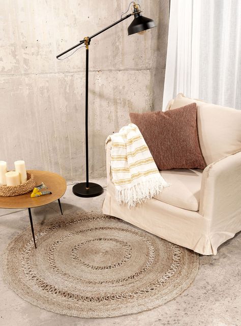 Alfombra Yute Oasis 120⌀ Crudo-3