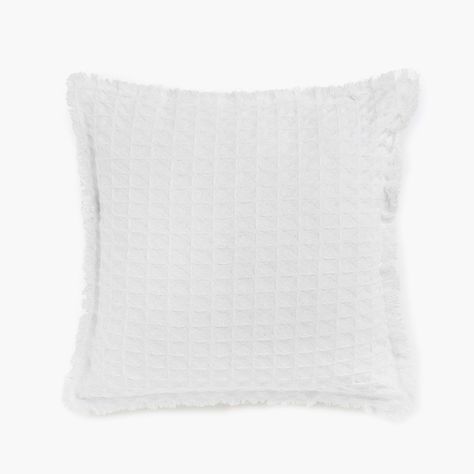Funda Cojin Algodon Panal 45x45 Blanco-0
