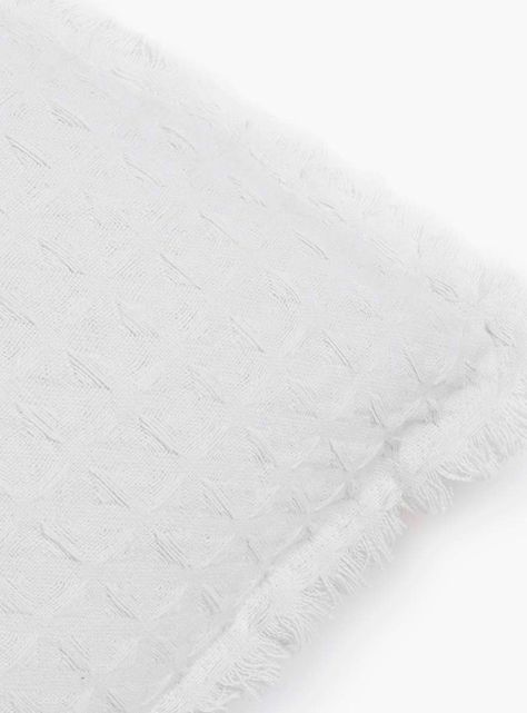 Funda Cojin Algodon Panal 45x45 Blanco-2