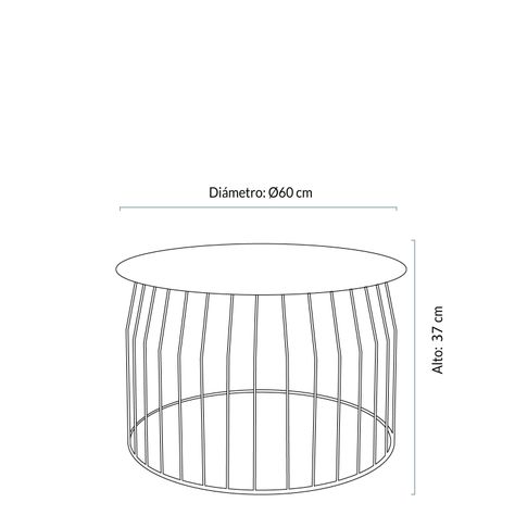 Mesa de Centro Wire DIAM 60 Negro-3