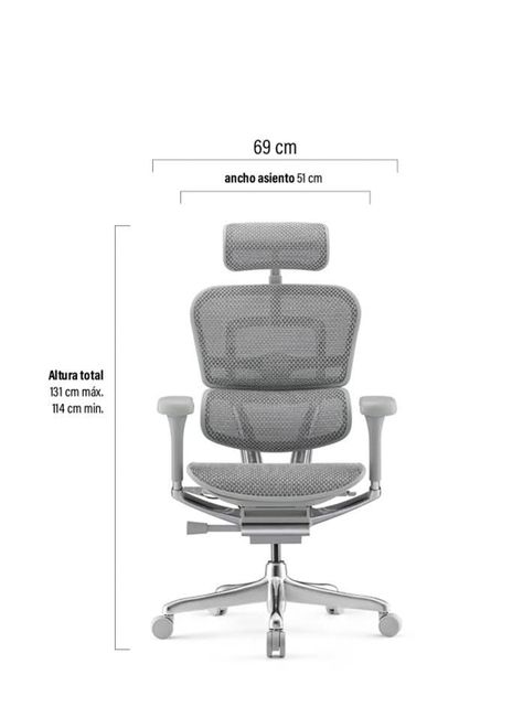 Silla Ergohuman Elite 2 Gris Claro-5