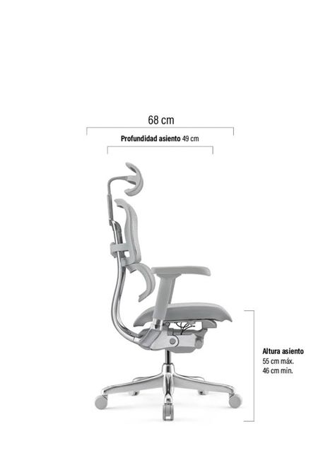 Silla Ergohuman Elite 2 Gris Claro-6