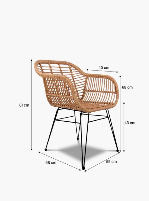 Silla Comedor c/brazo ratan sintetico Creta-6