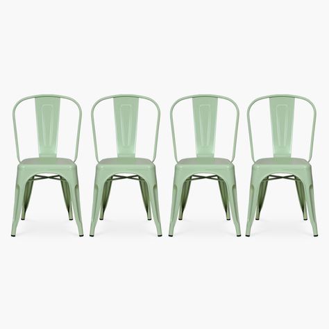 Pack 4 Sillas Tolix Asiento Metal Menta-0