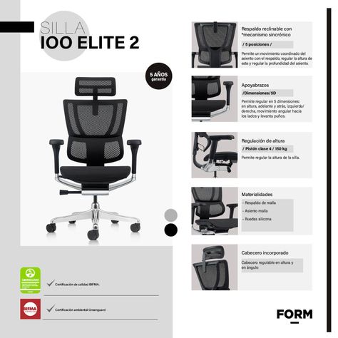 Silla IOO Elite 2 Negro-5