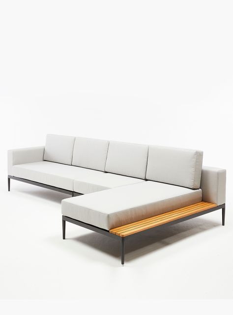 Seccional 3C + Chaise Derecho Long Bay Gris-5
