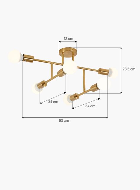 Lámpara de Techo Lexie x6 Bronce-4