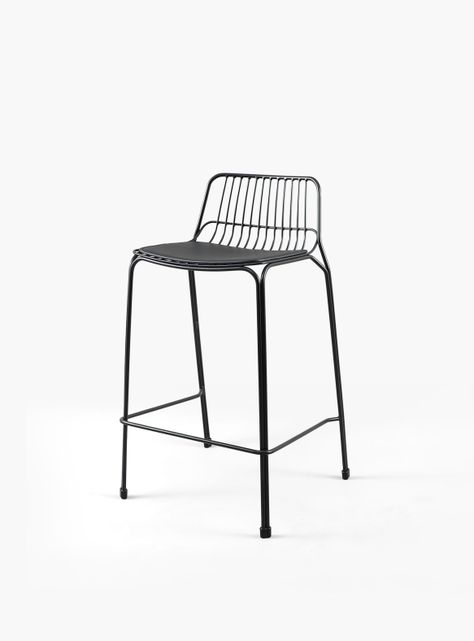 Taburete Medio Metal Isabella Negro-0
