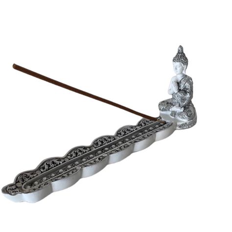 Buda Porta Incienso Figura De Buda Blanco Varitas Aromaticas-1