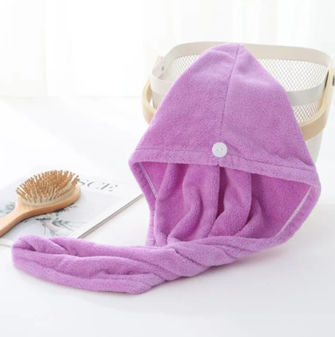 Toalla De Pelo Cabello Gorro Microfibra Adsorvente-2