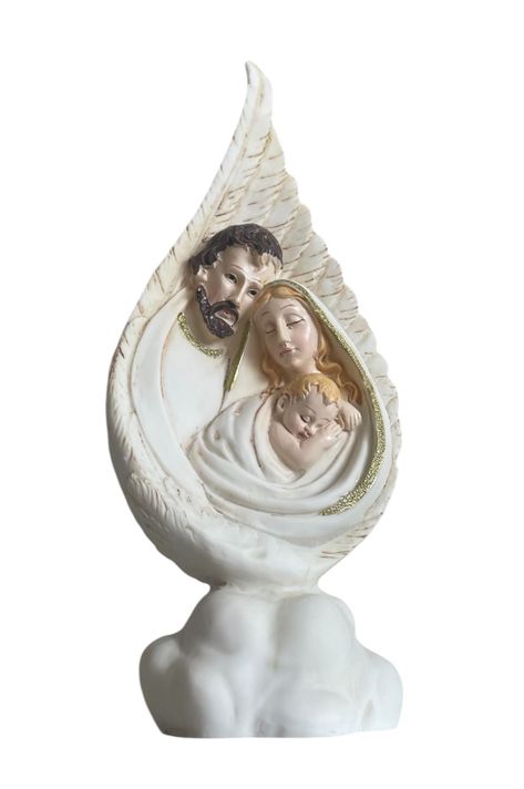 Figura Sagrada Familia Estatua Religiosa  24 cms-0
