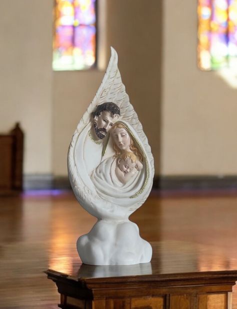 Figura Sagrada Familia Estatua Religiosa  24 cms-3