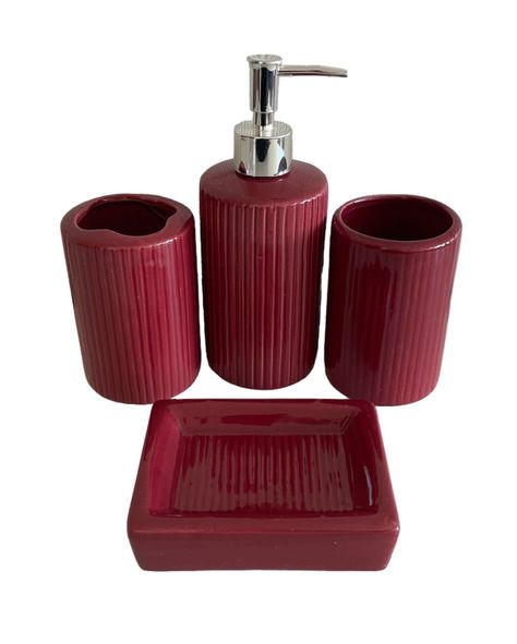 Juego Dispensador De Jabon Set De Baño 4 Piezas -0