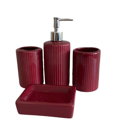 Juego Dispensador De Jabon Set De Baño 4 Piezas -1