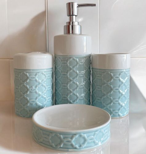 Kit De Baño Cerámica Accesorios Dispensador De Jabon-2