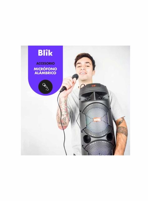 Parlante Blik Screamer3 portátil con bluetooth negra-2