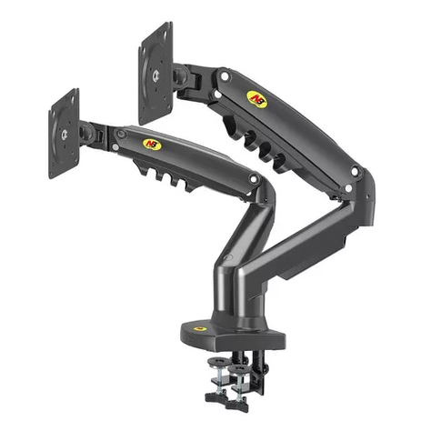 Soporte ergonómico de mesa para TVmonitor 2 brazos negro-0