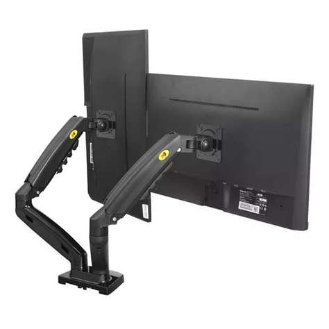 Soporte ergonómico de mesa para TVmonitor 2 brazos negro-1