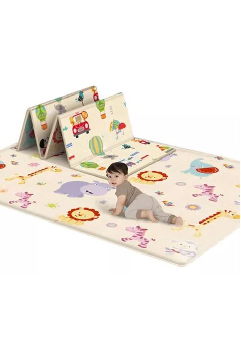 Alfombra antigolpes bebé, plegable, reversible, 180x120 cm-0