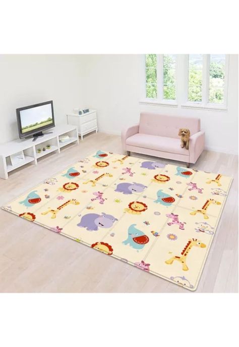 Alfombra antigolpes bebé, plegable, reversible, 180x120 cm-1