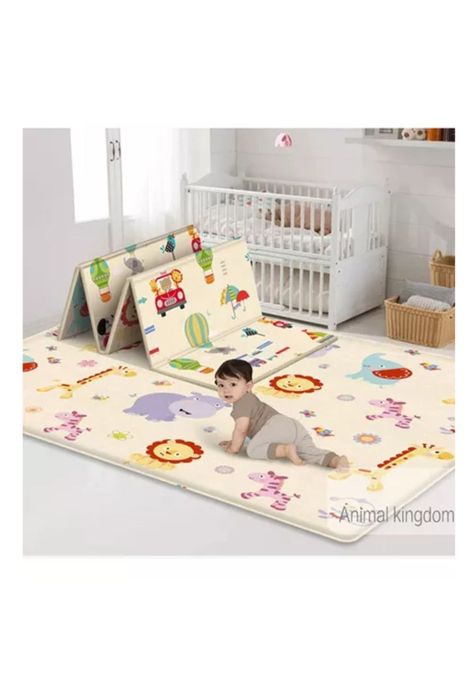 Alfombra antigolpes bebé, plegable, reversible, 180x120 cm-4