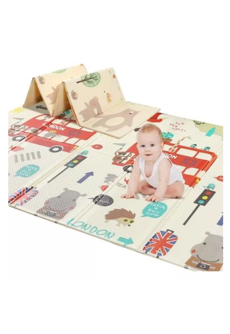 Alfombra antigolpes para niños y bebés, plegable, 120x180 cm-0