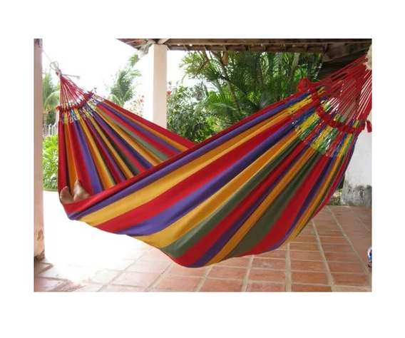 Hamaca 100% algodón premium 2 plazas multicolor-2