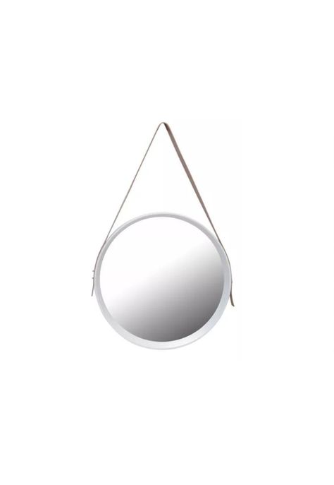 Espejo Circular 52cm Diámetro con Correa Plástica VGO Blanco o Negro-0